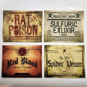 🎃 Novelty Halloween Potions Apothecary Bottle Sticker Labels Pack of 7
